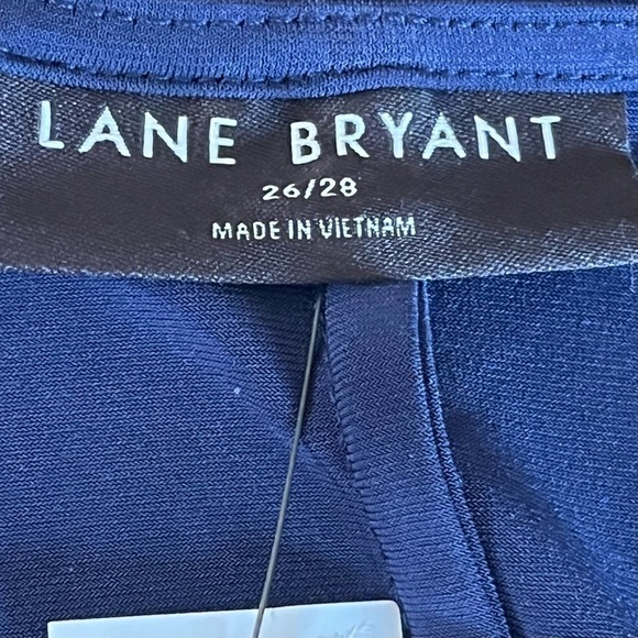 Lane Bryant Wrap Jersey Midi V Neck Dress Navy Empire Waist Belted 26/28 NWT - Picture 3 of 11